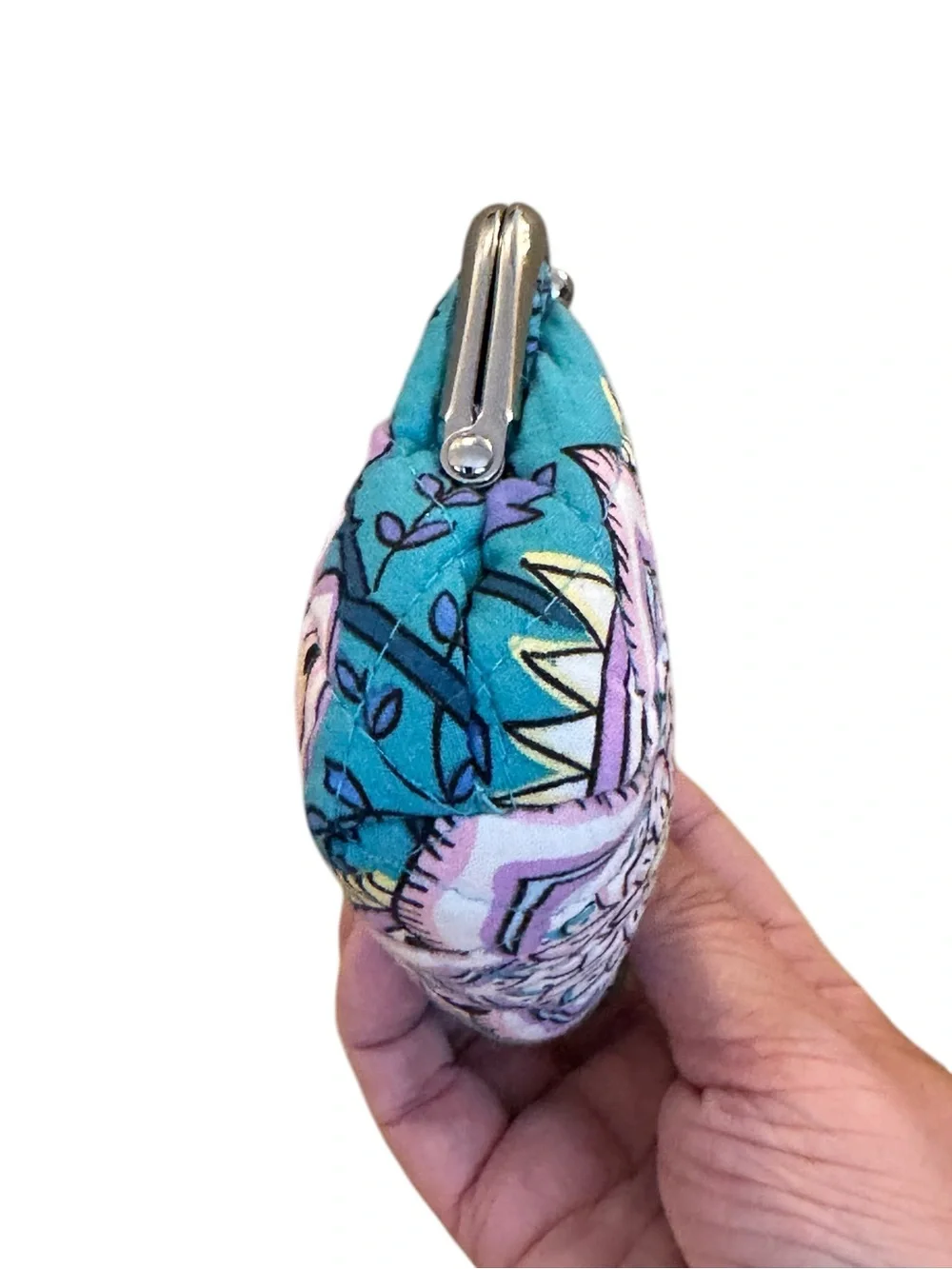 Vera Bradley Kisslock Coin Pouch in Peacock Garden Pattern RETIRED